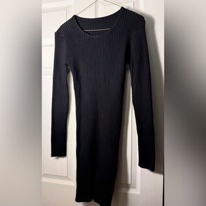 DAZY Solid Ribbed Knit Sweater Dress